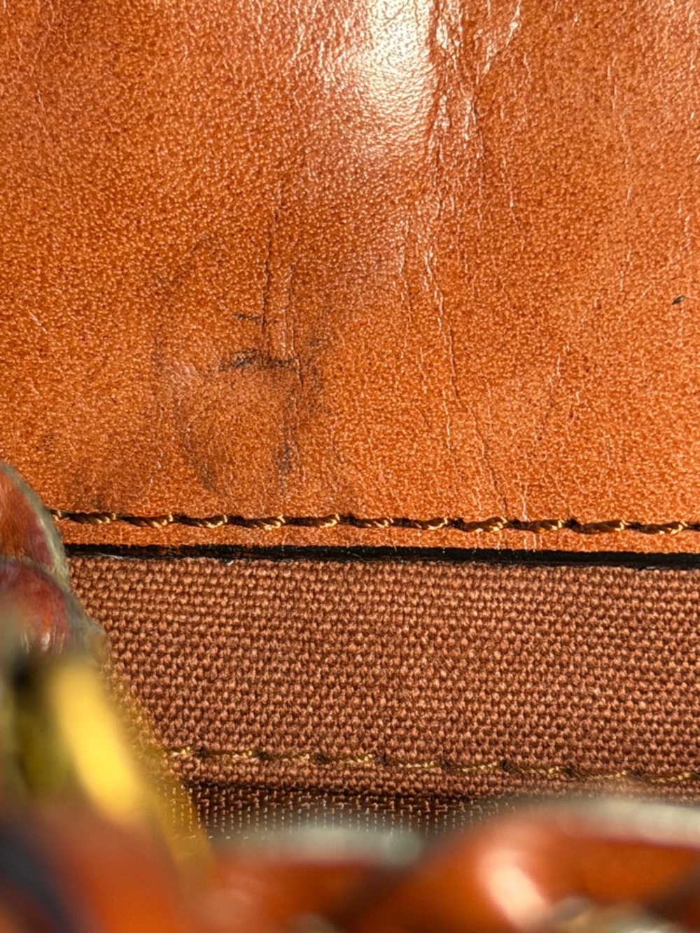 Talbots Woven Leather Crossbody Bag, Rich Brown; Magnetic Close, Braided Straps - Picture 14 of 16